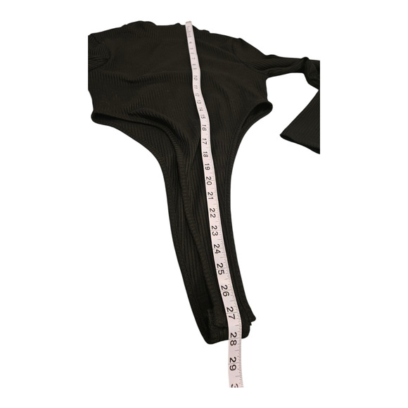 Nasty Gal Size 4 Black Long Sleeve Bodysuit *flaw* - Picture 8 of 9